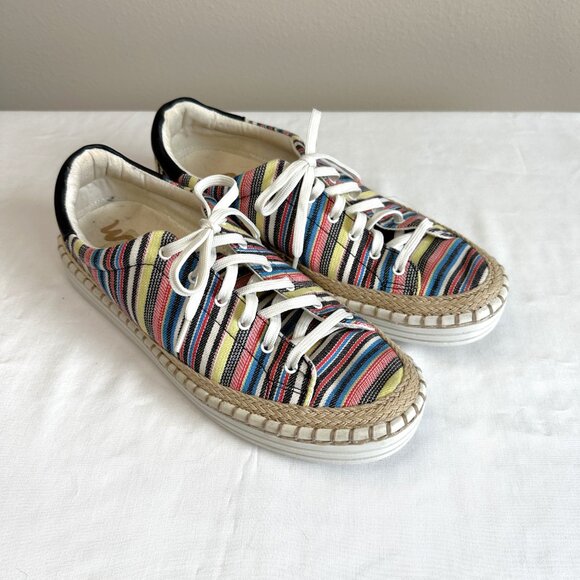 Sam Edelman Kavi Striped Low Top Canvas Espadrille Sneakers - Picture 2 of 11